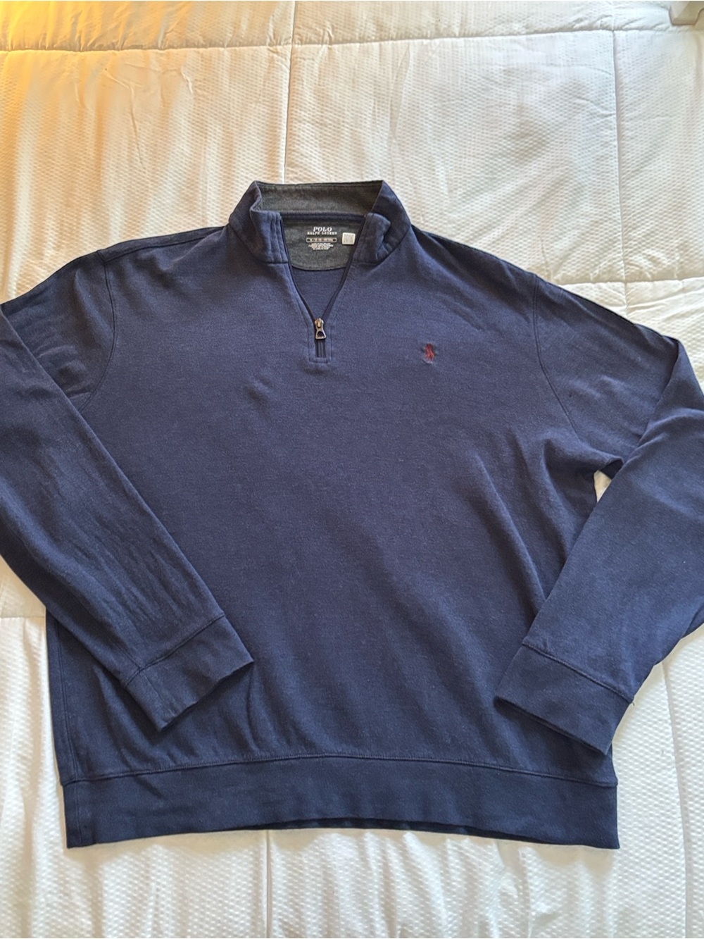 Polo by Ralph Lauren Navy Half-Zip Pullover with Red Pony